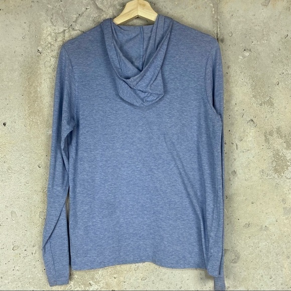 Vineyard vines blue micro striped lightweight hooded long sleeve pullover - Picture 4 of 7